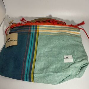 Striped Cosmetic Bag - Green and Red